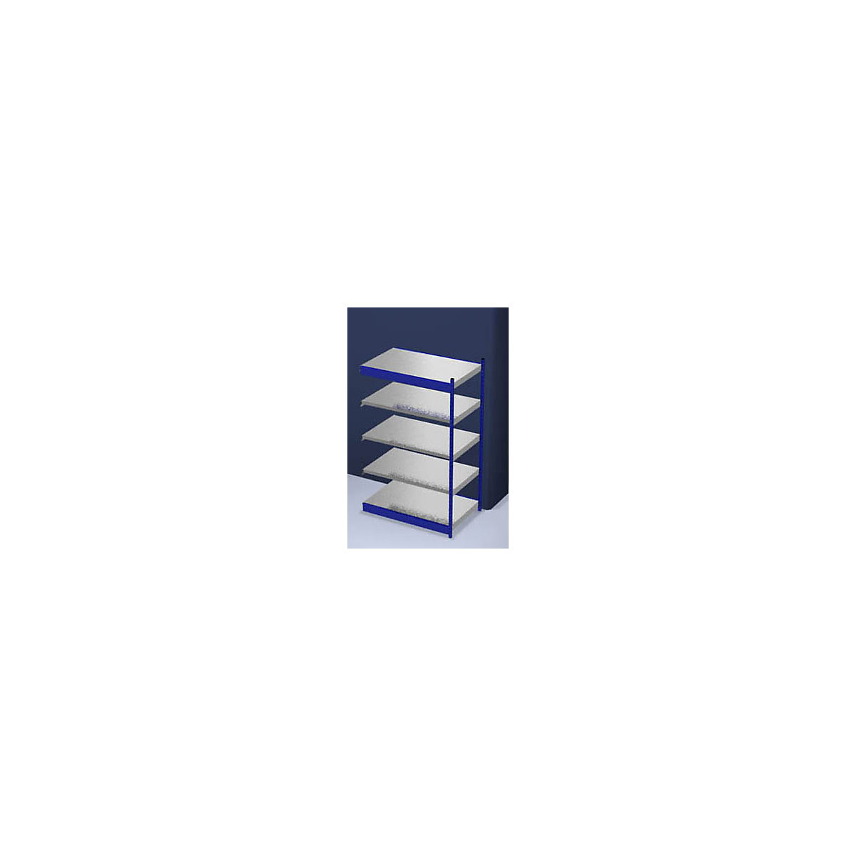 Estante de encaixar estável, de um lado – hofe, altura da estante 2000 mm, azul / galvanizado, largura da prateleira 1325 mm, estante adicional, largura x profundidade 1325 x 800 mm-0