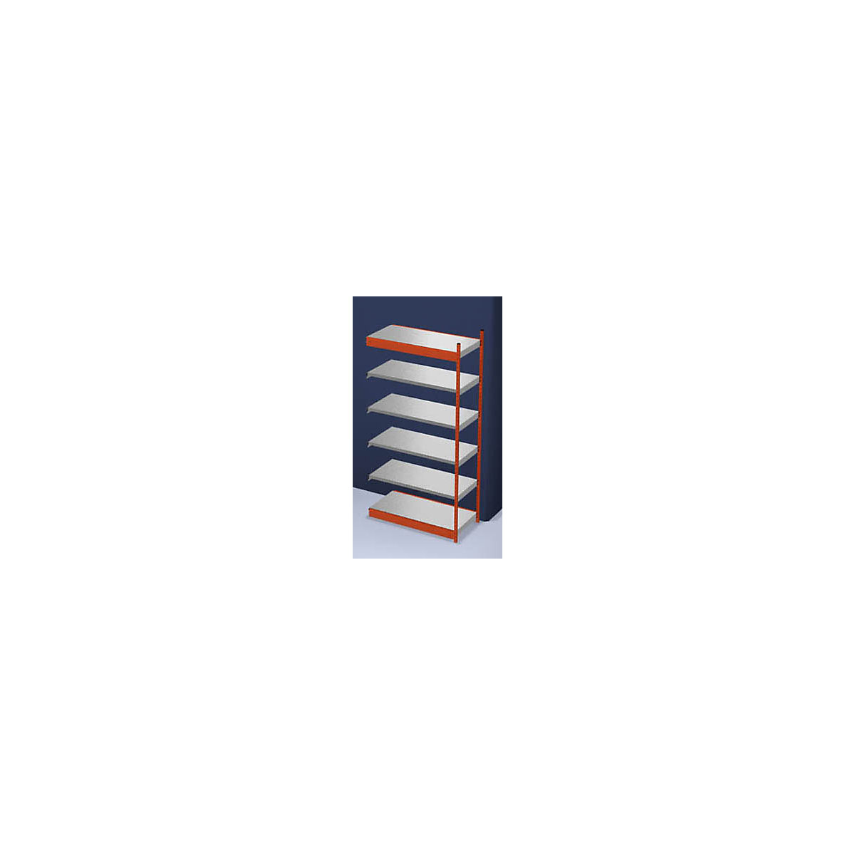 Estante de encaixar estável, de um lado – hofe, altura da estante 2500 mm, laranja / galvanizado, largura da prateleira 1325 mm, estante adicional, largura x profundidade 1325 x 600 mm-0