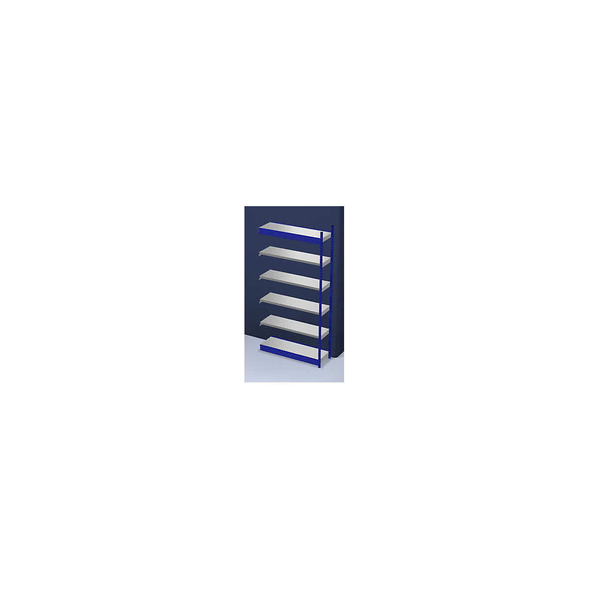 Estante de encaixar estável, de um lado – hofe, altura da estante 2500 mm, azul / galvanizado, largura da prateleira 1325 mm, estante adicional, largura x profundidade 1325 x 400 mm-0