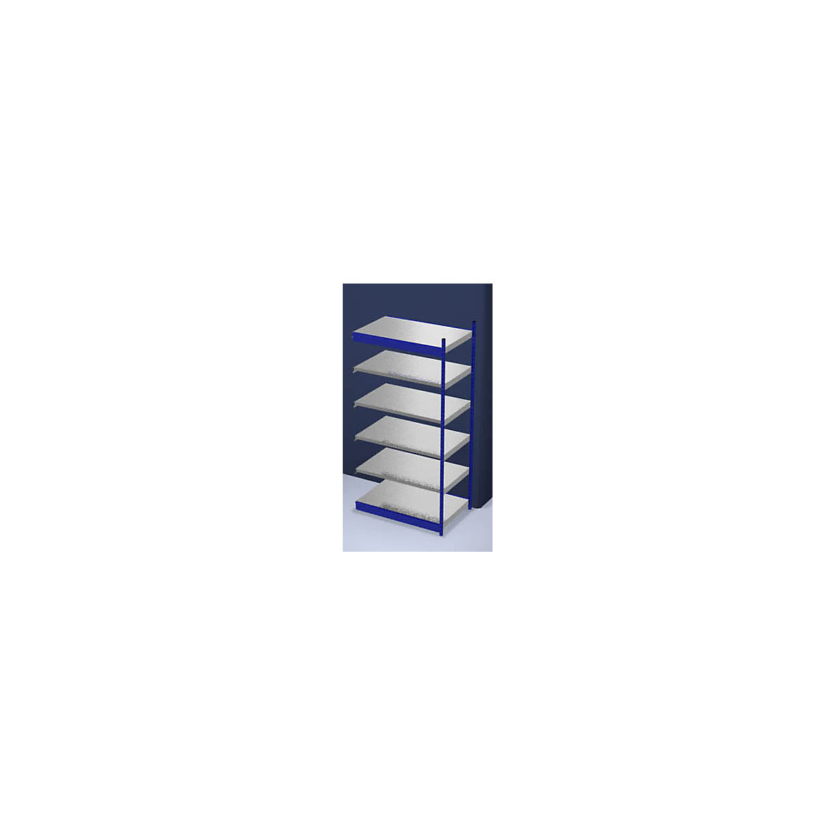 Estante de encaixar estável, de um lado – hofe, altura da estante 2500 mm, azul / galvanizado, largura da prateleira 1325 mm, estante adicional, largura x profundidade 1325 x 800 mm-0