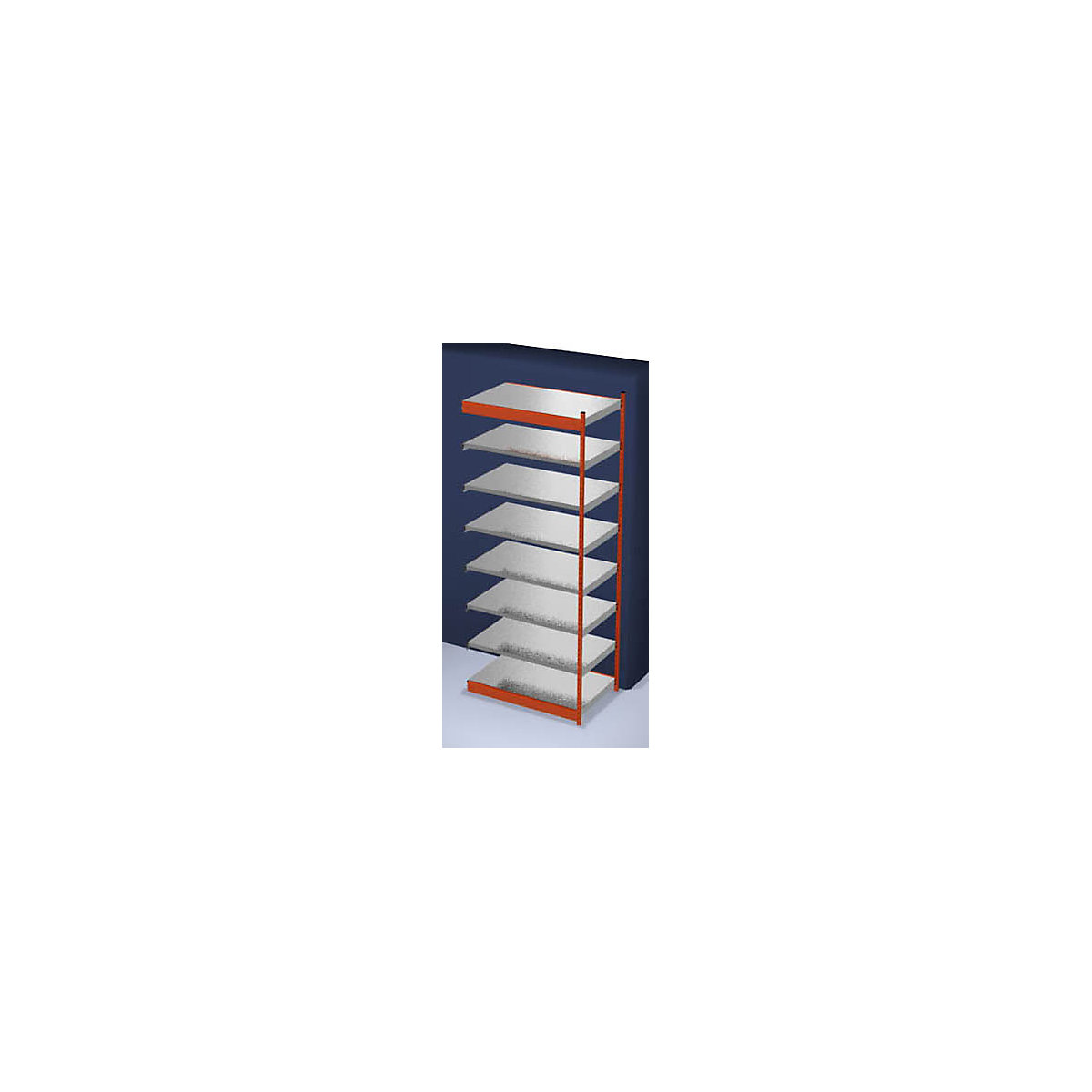Estante de encaixar estável, de um lado – hofe, altura da estante 3000 mm, laranja / galvanizado, largura da prateleira 1325 mm, estante adicional, largura x profundidade 1325 x 800 mm-0