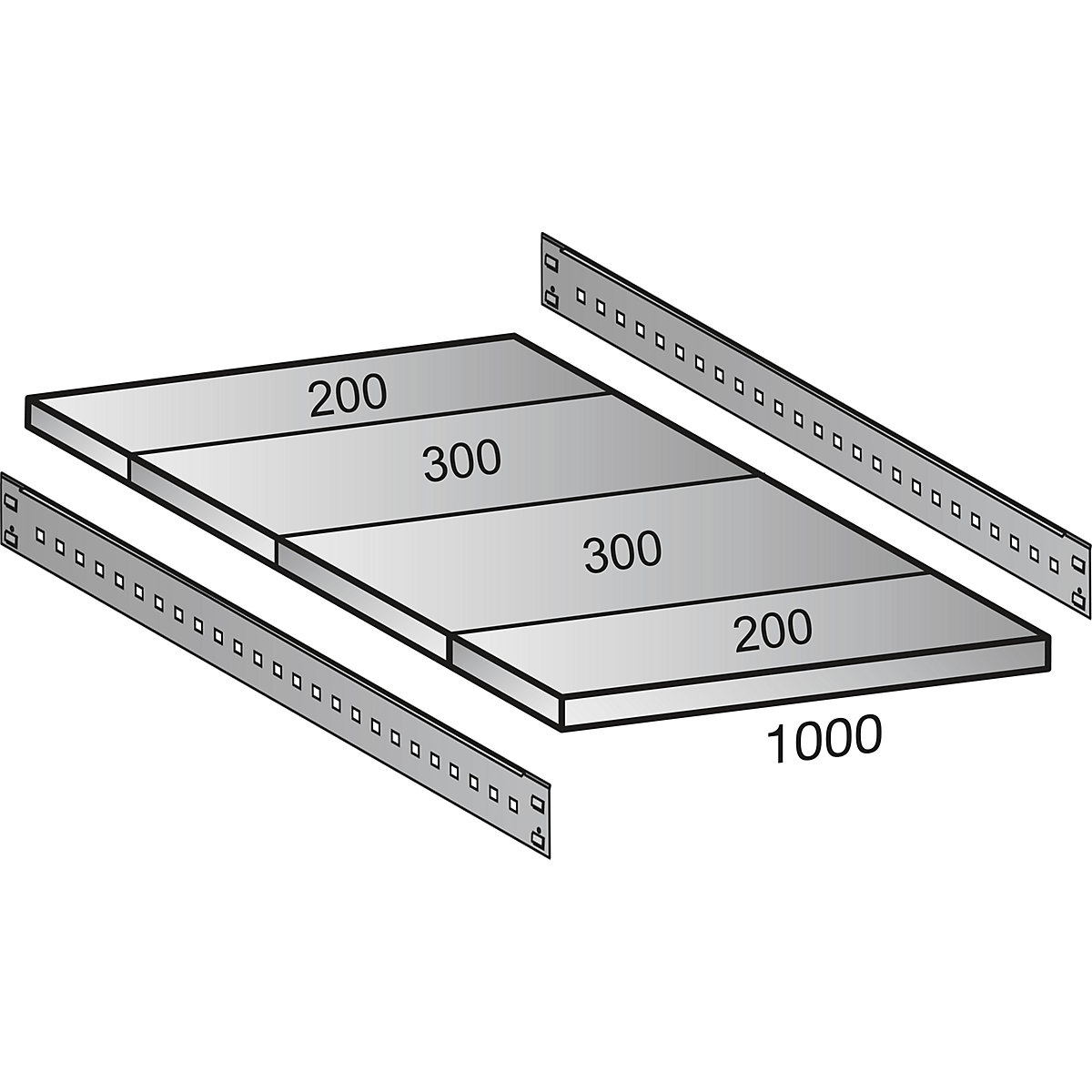 Estante de encaixar, galvanizada, 7 prateleiras (Imagem do produto 2)-1