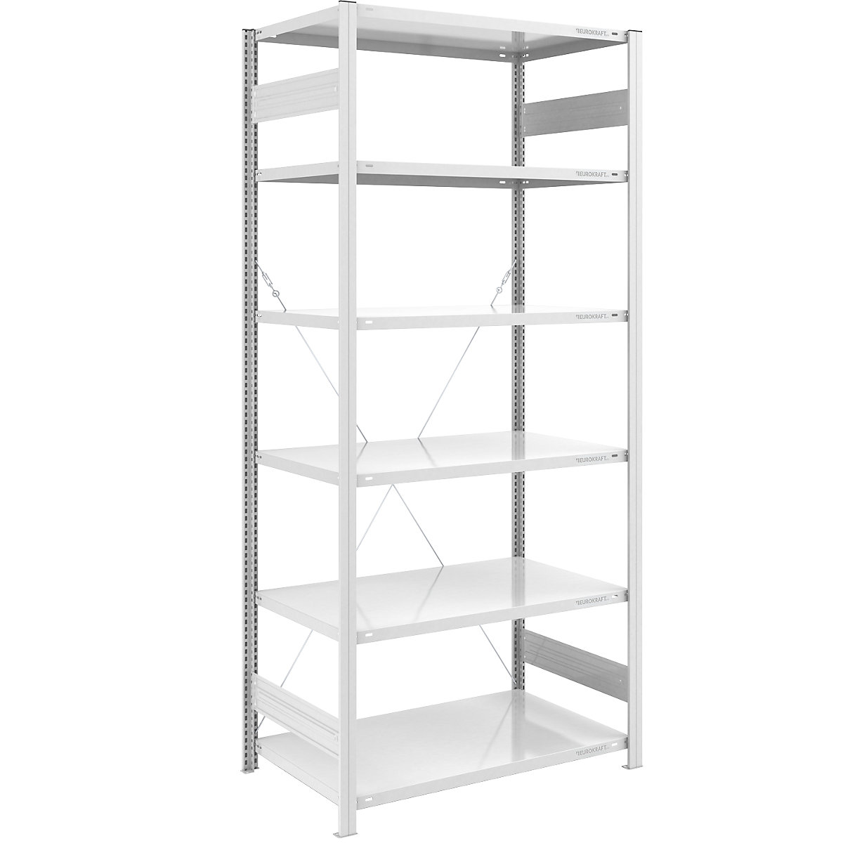 Estante de encaixar para armazém, RAL 7035, construção leve – eurokraft pro, altura da estante 2500 mm, estante básica, largura x profundidade 1000 x 800 mm-0