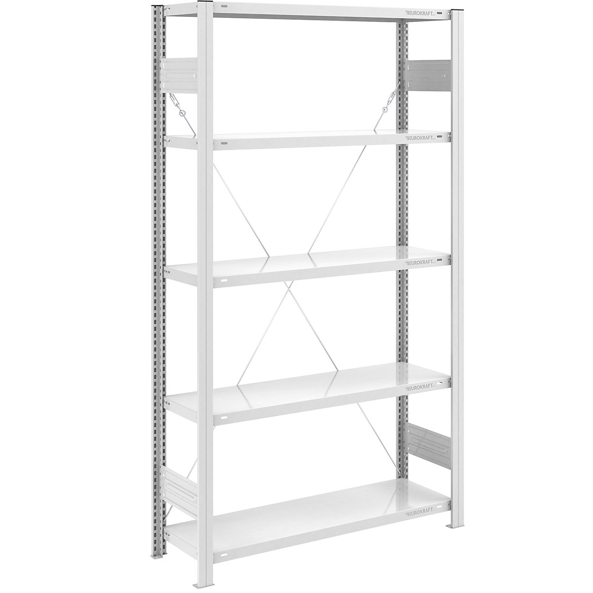 Estante de encaixar para armazém, RAL 7035, construção leve – eurokraft pro, altura da estante 2000 mm, estante básica, largura x profundidade 1000 x 400 mm-0