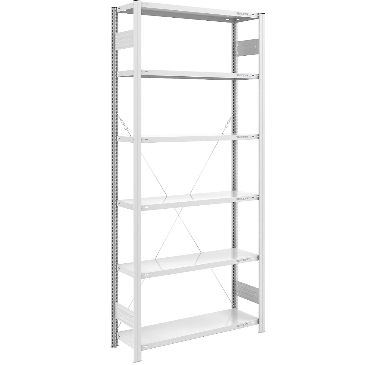 Estante de encaixar para armazém, RAL 7035, construção leve – eurokraft pro, altura da estante 2500 mm, estante básica, largura x profundidade 1000 x 400 mm-0