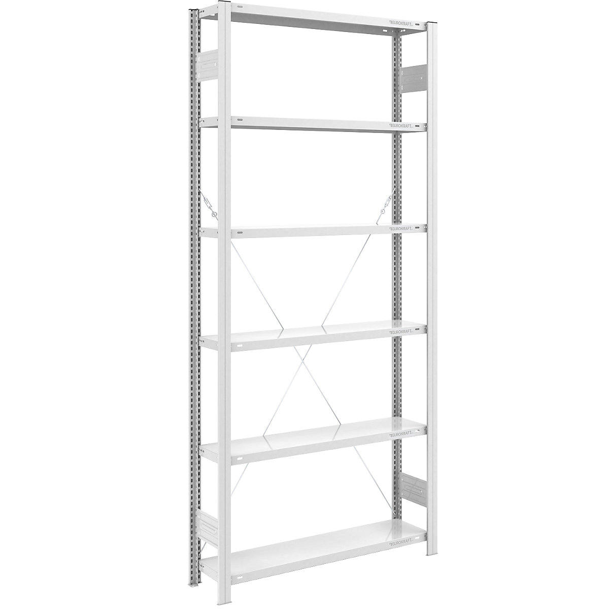 Estante de encaixar para armazém, RAL 7035, construção leve – eurokraft pro, altura da estante 2500 mm, estante básica, largura x profundidade 1000 x 300 mm-0