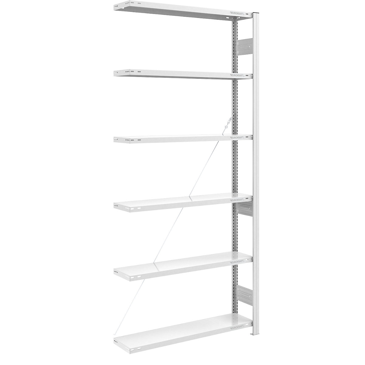 Estante de encaixar para armazém, RAL 7035, construção semipesada – eurokraft pro, altura da estante 2500 mm, estante adicional, largura x profundidade 1000 x 300 mm-0