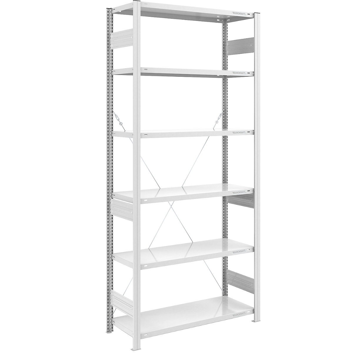 Estante de encaixar para armazém, RAL 7035, construção semipesada – eurokraft pro, altura da estante 2500 mm, estante básica, largura x profundidade 1000 x 500 mm-0