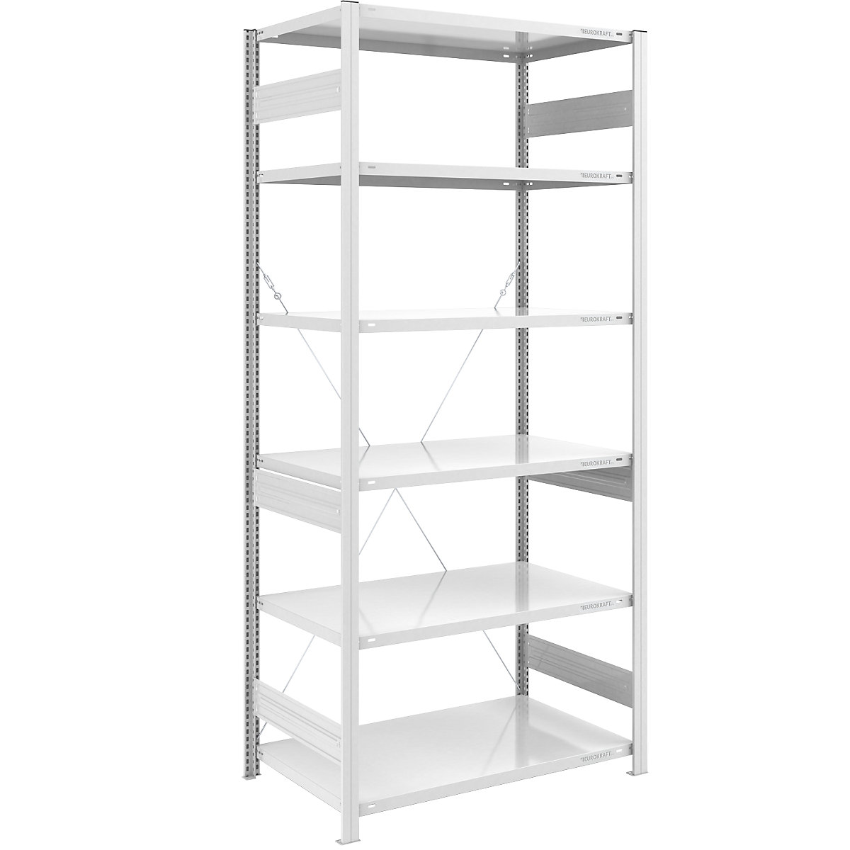 Estante de encaixar para armazém, RAL 7035, construção semipesada – eurokraft pro, altura da estante 2500 mm, estante básica, largura x profundidade 1000 x 800 mm-0
