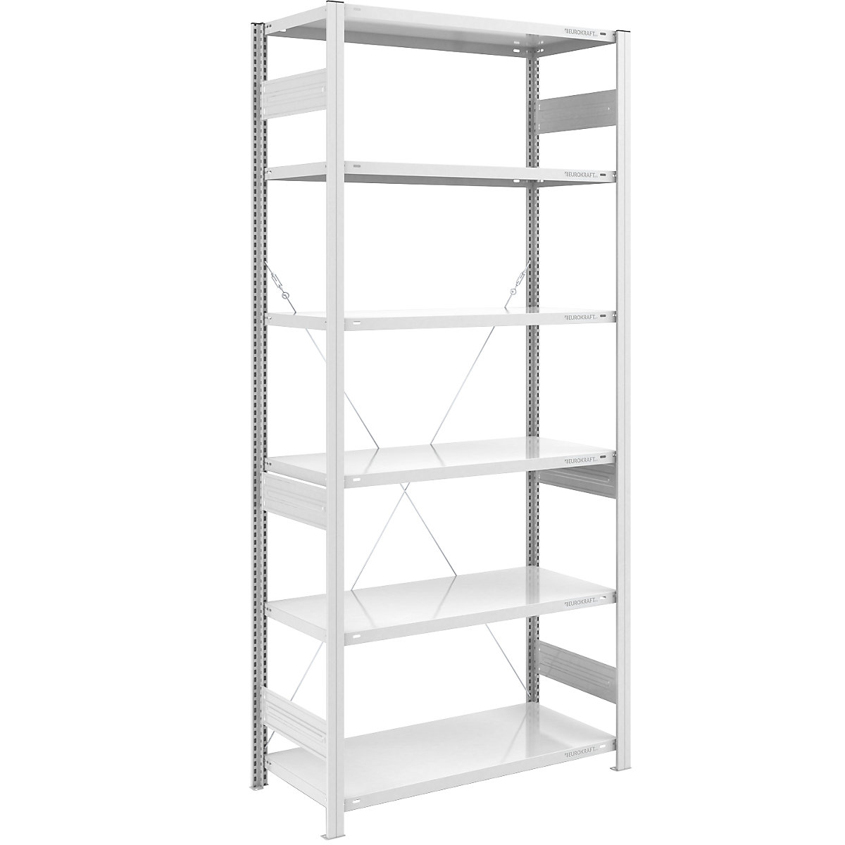 Estante de encaixar para armazém, RAL 7035, construção semipesada – eurokraft pro, altura da estante 2500 mm, estante básica, largura x profundidade 1000 x 600 mm-0