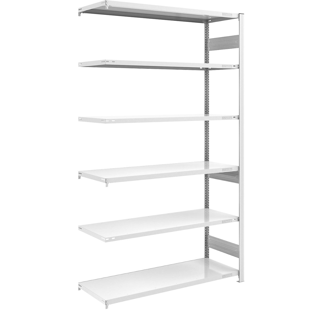 Estante de encaixar para armazém, cinzenta – eurokraft pro, AxL 2500 x 1300 mm, com 6 prateleiras de aço, estante adicional, carga por prateleira 240 kg, profundidade 600 mm-0