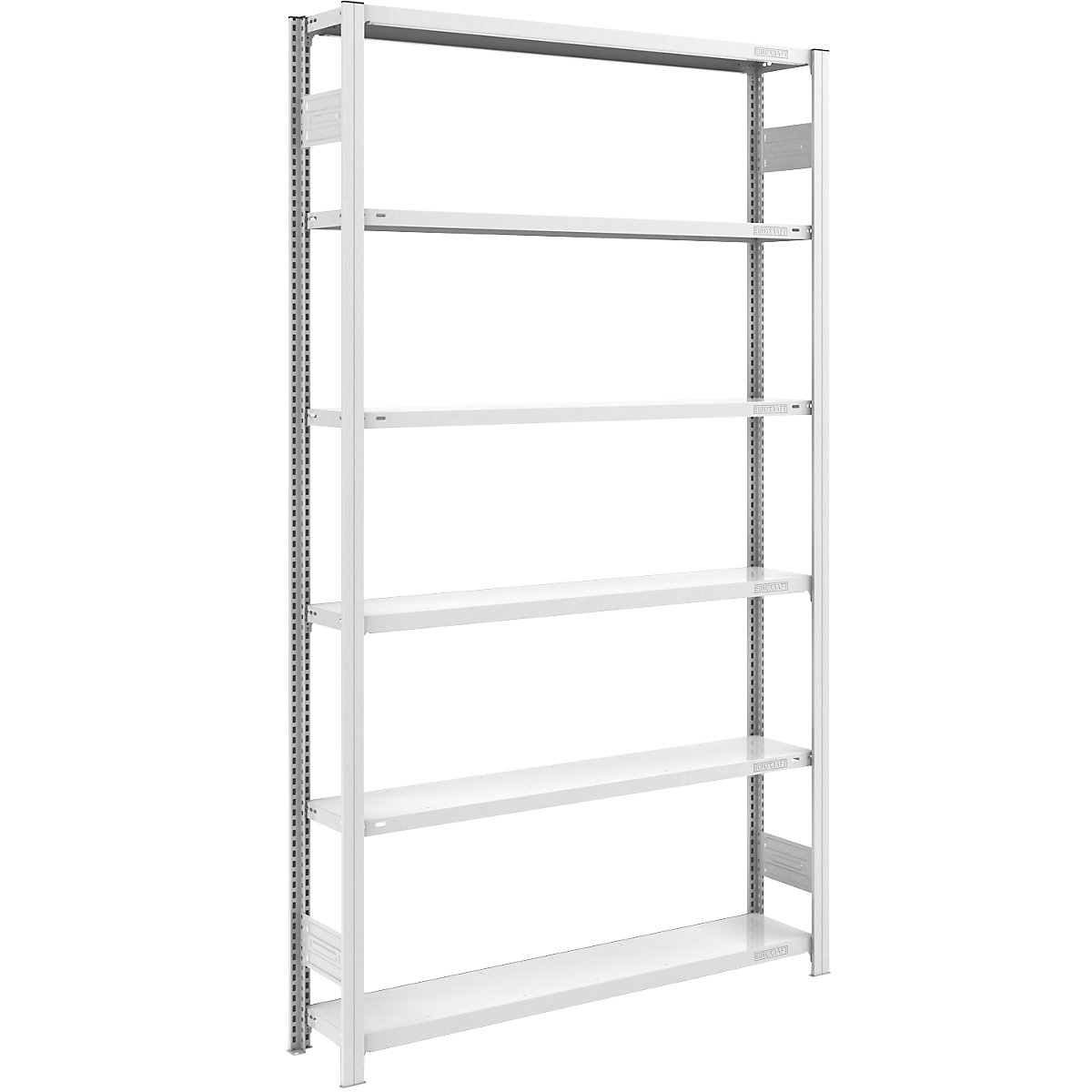 Estante de encaixar para armazém, cinzenta – eurokraft pro, AxL 2500 x 1300 mm, com 6 prateleiras de aço, estante base, carga por prateleira 175 kg, profundidade 300 mm-0