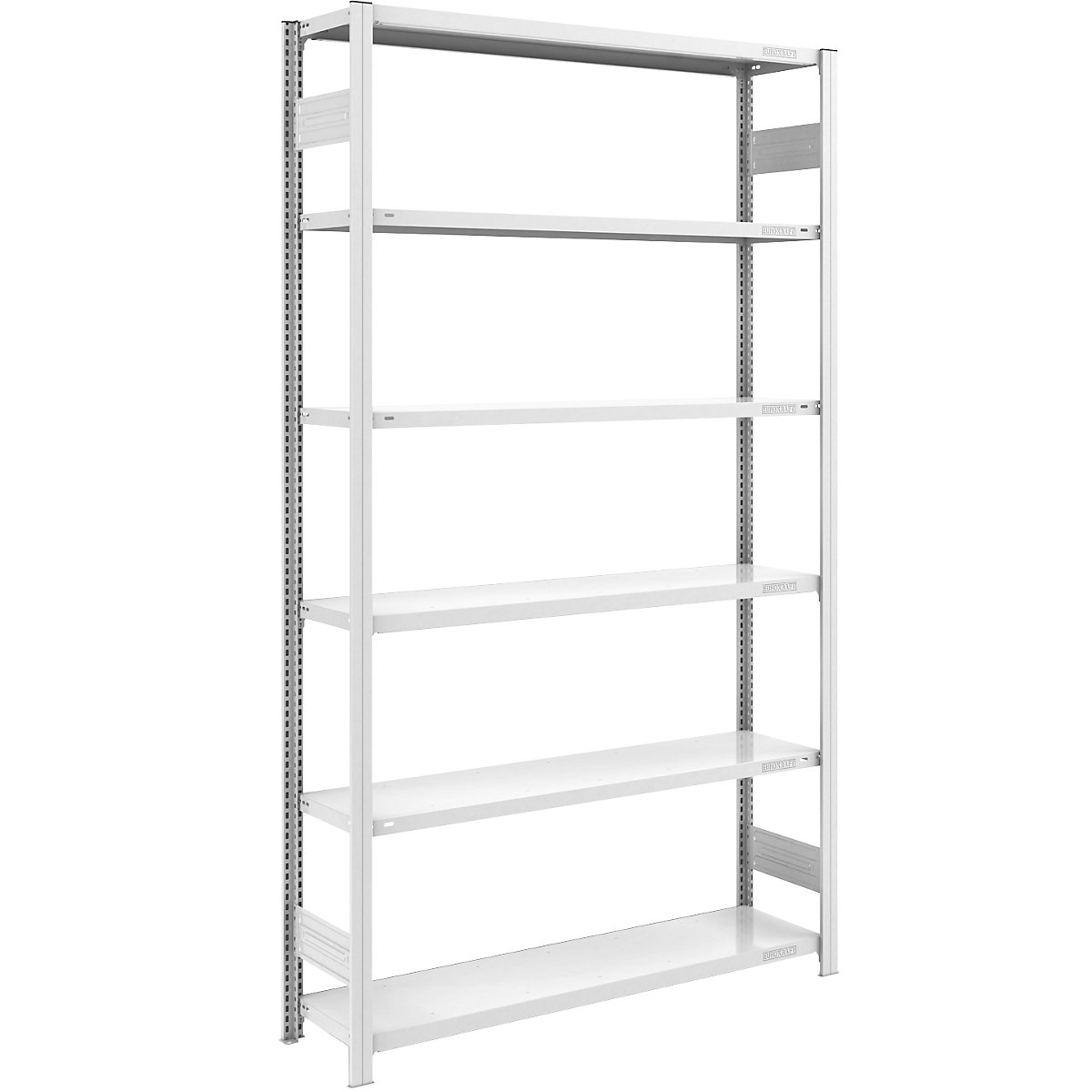 Estante de encaixar para armazém, cinzenta – eurokraft pro, AxL 2500 x 1300 mm, com 6 prateleiras de aço, estante base, carga por prateleira 180 kg, profundidade 400 mm-0