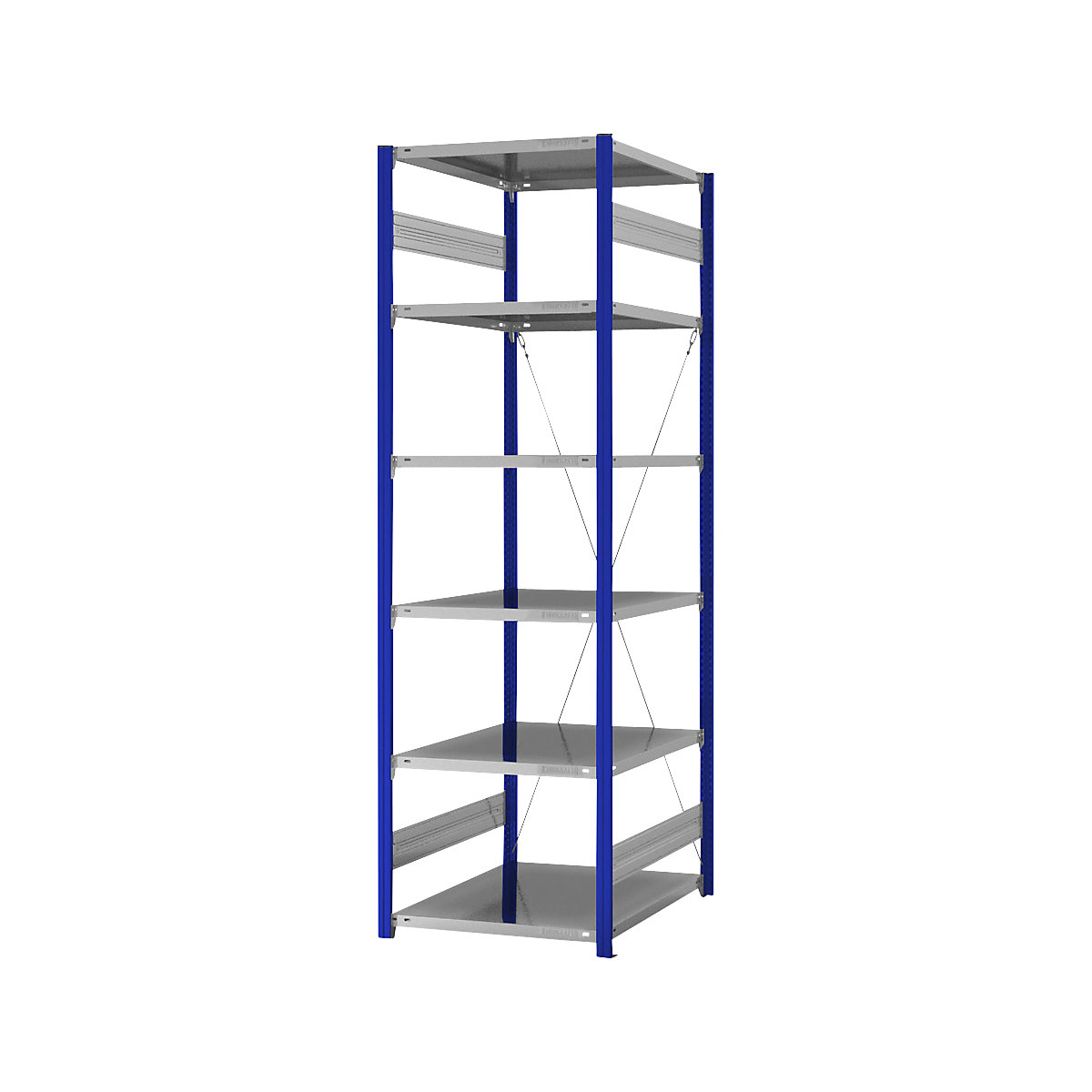 Estante de encaixe para armazém, armação de estante azul, prateleira galvanizada – eurokraft pro