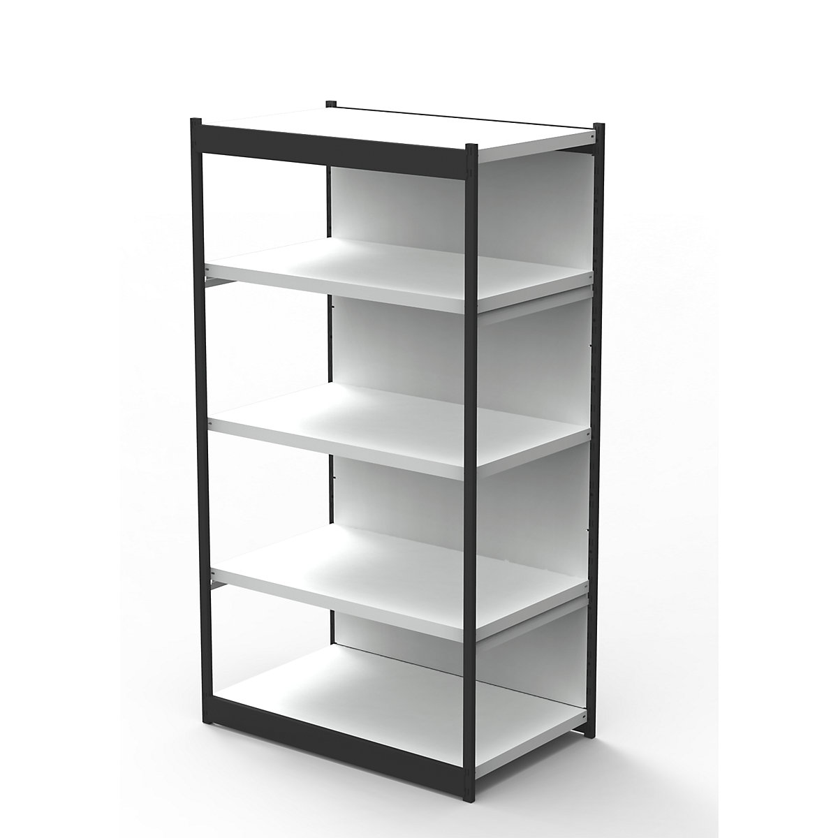 Sistema de estantes para escritório, com painel traseiro, altura da estante 1900 mm, estante básica, largura x profundidade 750 x 500 mm-0