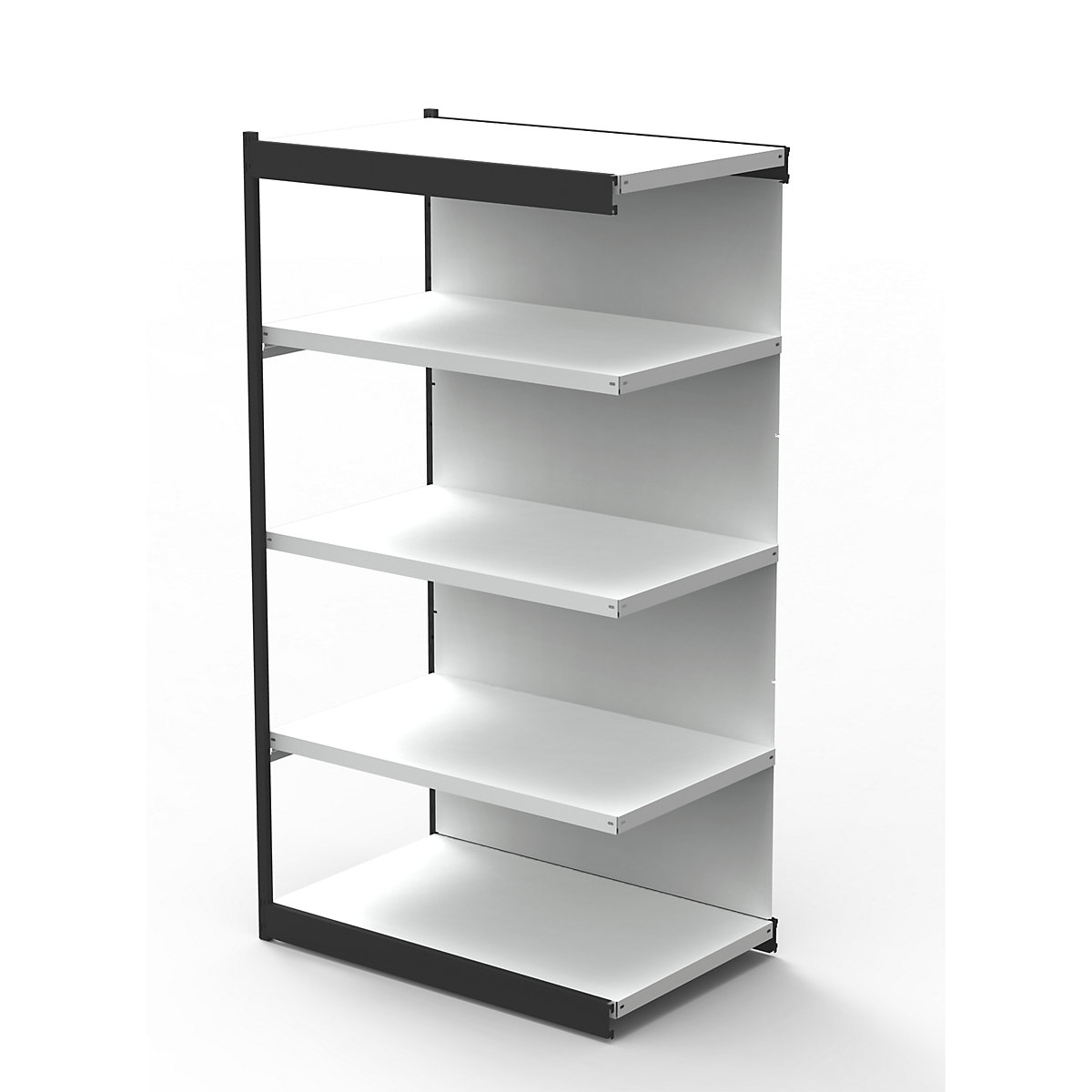 Sistema de estantes para escritório, com painel traseiro, altura da estante 1900 mm, estante adicional, largura x profundidade 750 x 500 mm-0