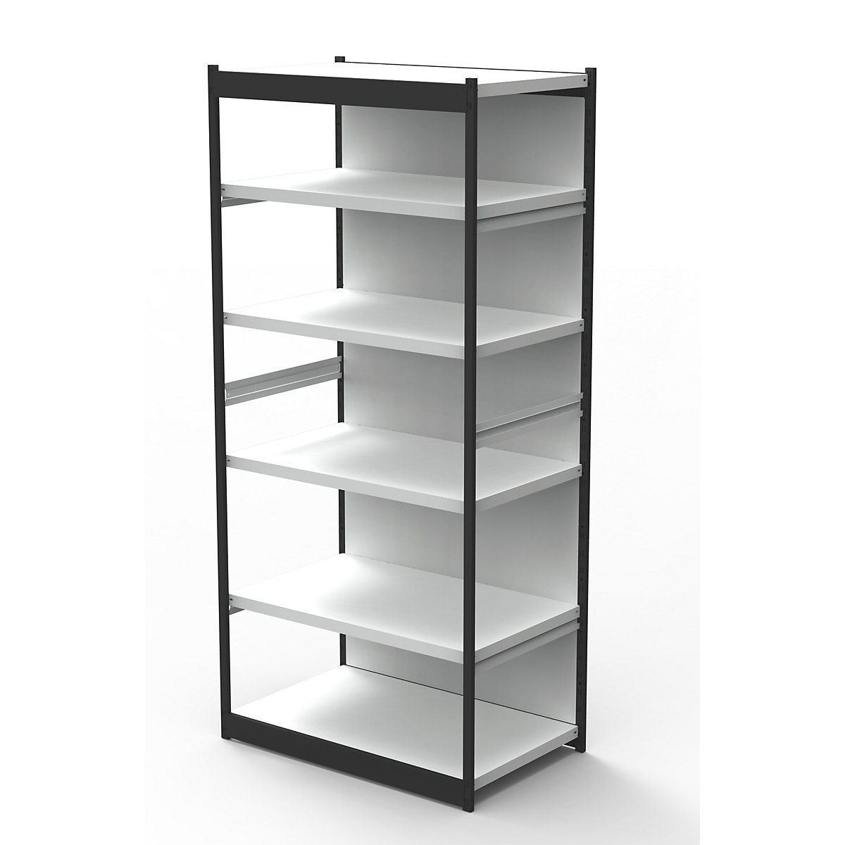 Sistema de estantes para escritório, com painel traseiro, altura da estante 2250 mm, estante básica, largura x profundidade 750 x 500 mm-0