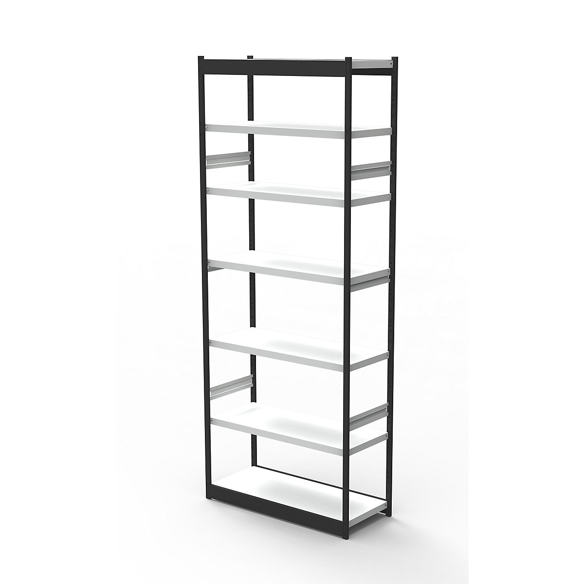 Sistema de estantes para escritório, sem painel traseiro, altura da estante 2600 mm, estante básica, largura x profundidade 750 x 300 mm-0