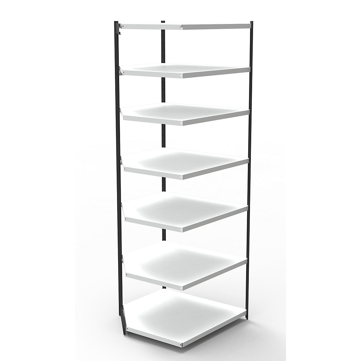 Sistema de estantes para escritório, sem painel traseiro, altura da estante 2600 mm, estante adicional de canto, largura x profundidade 870 x 500 mm-0