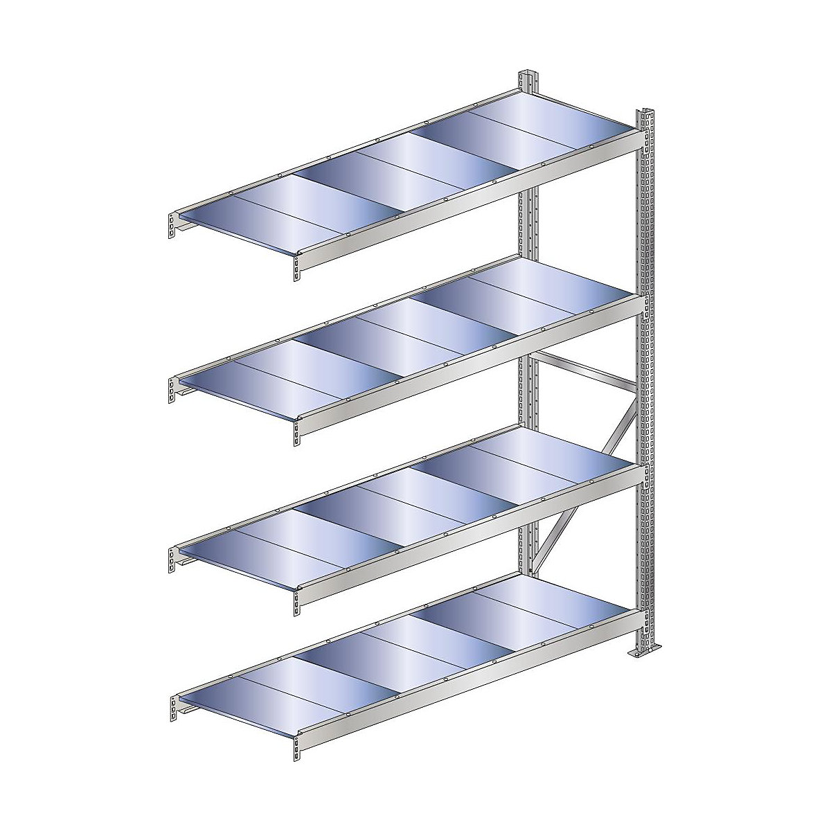 Estante larga, carga por prateleira 500 kg – SCHULTE, largura das prateleiras 1500 mm, estante adicional, altura 2500 mm, profundidade 500 mm-0