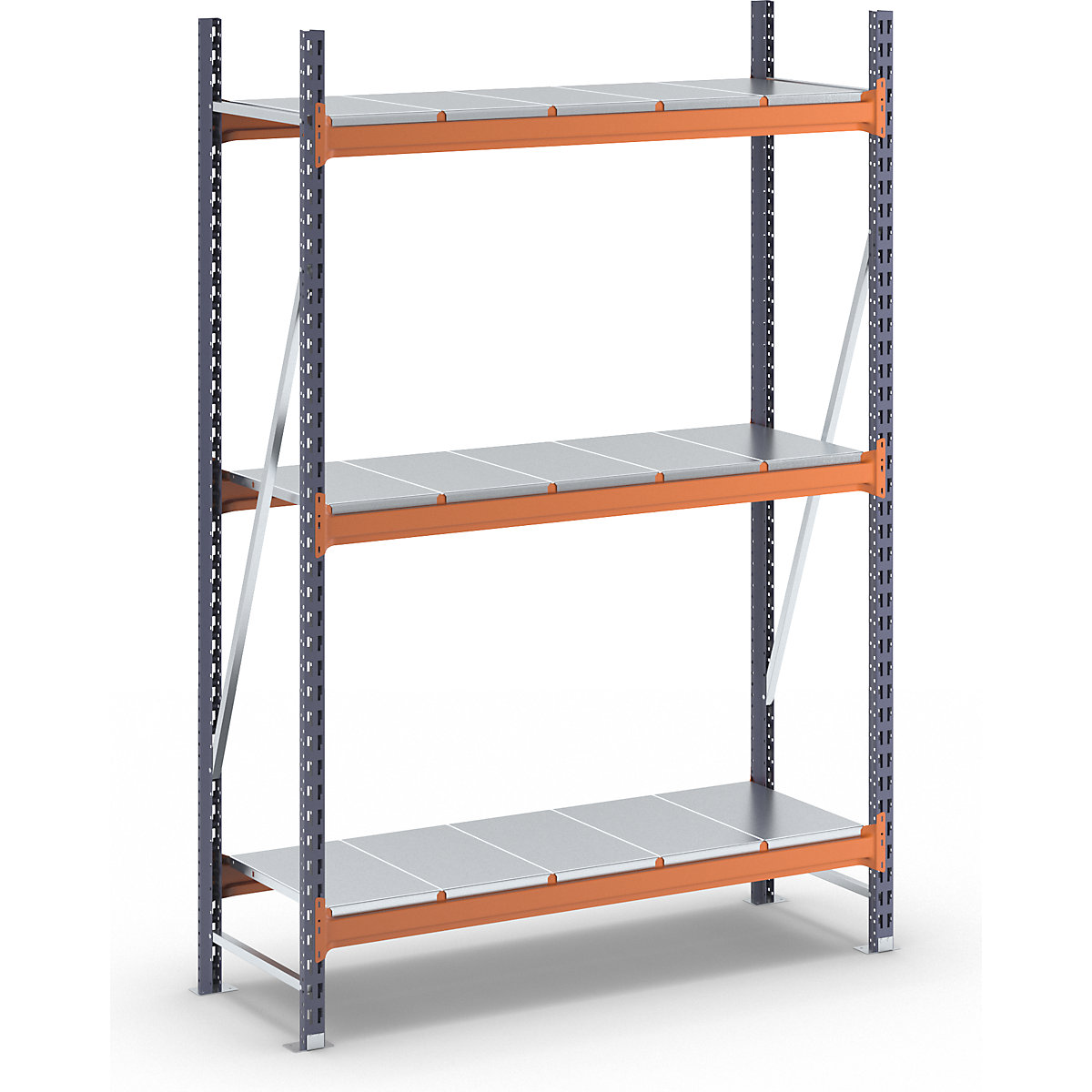 Estante larga, com prateleiras em chapa de aço, AxLxP 2000 x 1400 x 500 mm, estante base-0