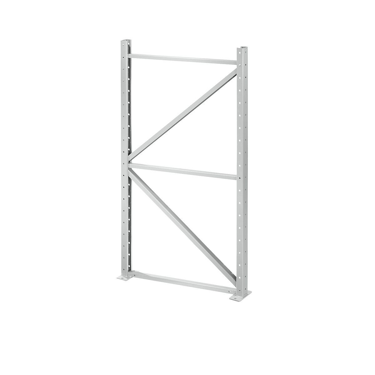 Armação para estante – LISTA, profundidade 1260 mm, altura 2000 mm, cinzento claro-0