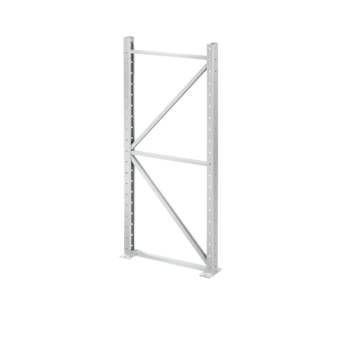 Armação para estante – LISTA, profundidade 1260 mm, altura 2500 mm, cinzento claro-0