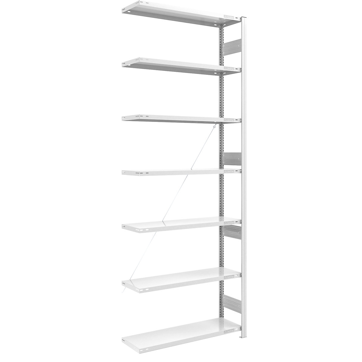 Estante de encaixar para cargas pesadas, RAL 7035 – eurokraft pro, altura da estante 3000 mm, estante adicional, LxP 1000 x 400 mm-0