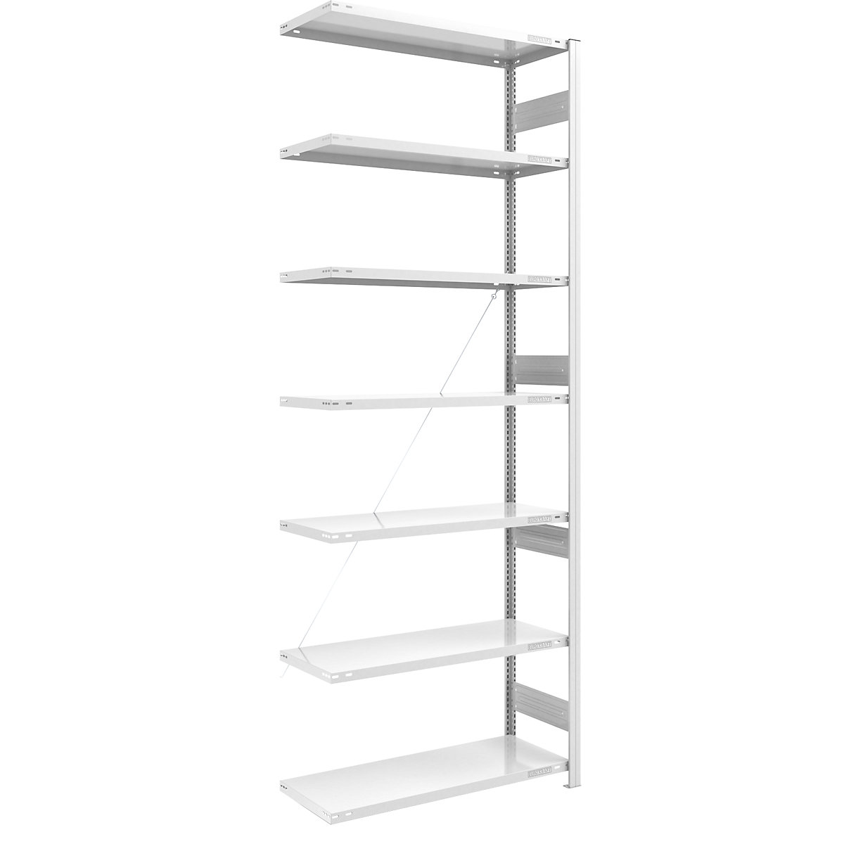 Estante de encaixar para cargas pesadas, RAL 7035 – eurokraft pro, altura da estante 3000 mm, estante adicional, LxP 1000 x 500 mm-0