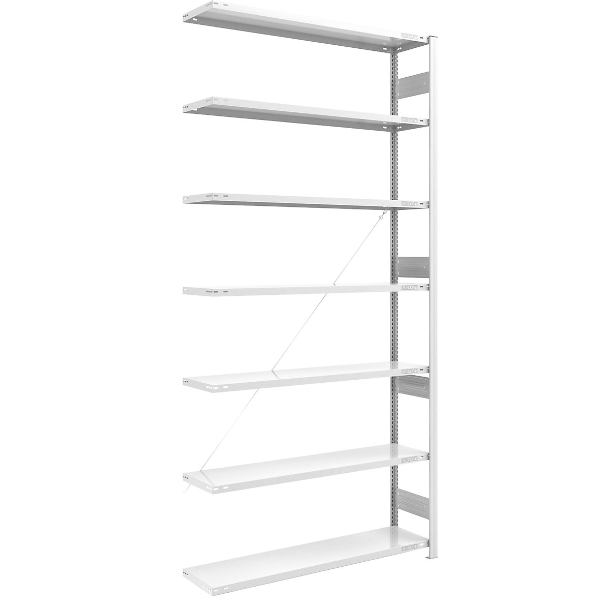 Estante de encaixar para cargas pesadas, RAL 7035 – eurokraft pro, altura da estante 3000 mm, estante adicional, LxP 1300 x 400 mm-0