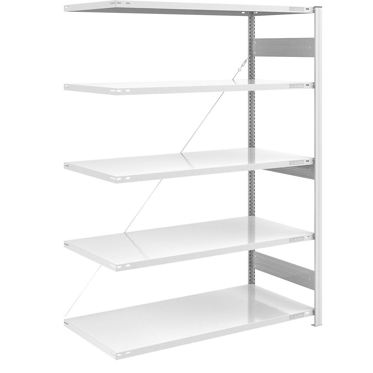 Estante de encaixar para cargas pesadas, RAL 7035 – eurokraft pro, altura da estante 2000 mm, estante adicional, LxP 1300 x 800 mm-0