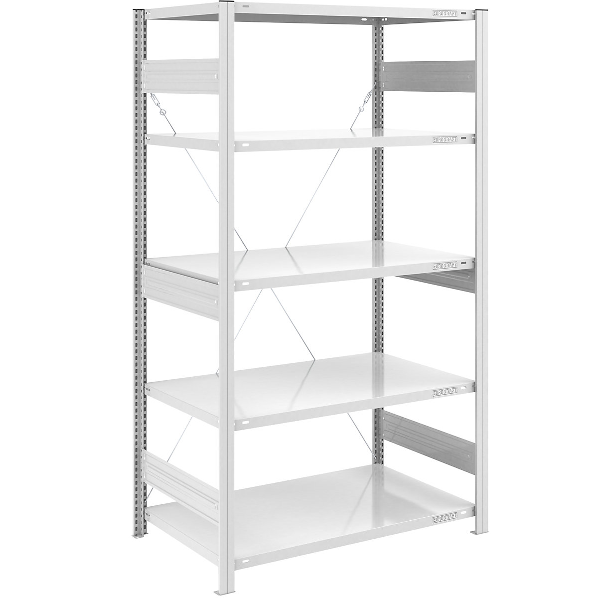 Estante de encaixar para cargas pesadas, RAL 7035 – eurokraft pro, altura da estante 2000 mm, estante base, LxP 1000 x 800 mm-0