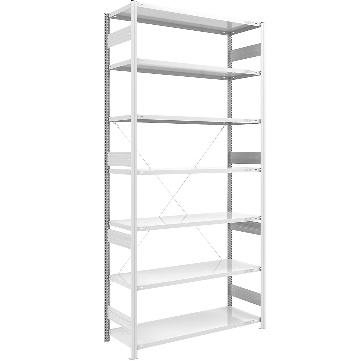 Estante de encaixar para cargas pesadas, RAL 7035 – eurokraft pro, altura da estante 3000 mm, estante base, LxP 1300 x 600 mm-0