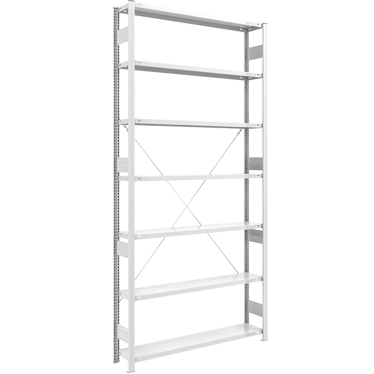 Estante de encaixar para cargas pesadas, RAL 7035 – eurokraft pro, altura da estante 3000 mm, estante base, LxP 1300 x 300 mm-0