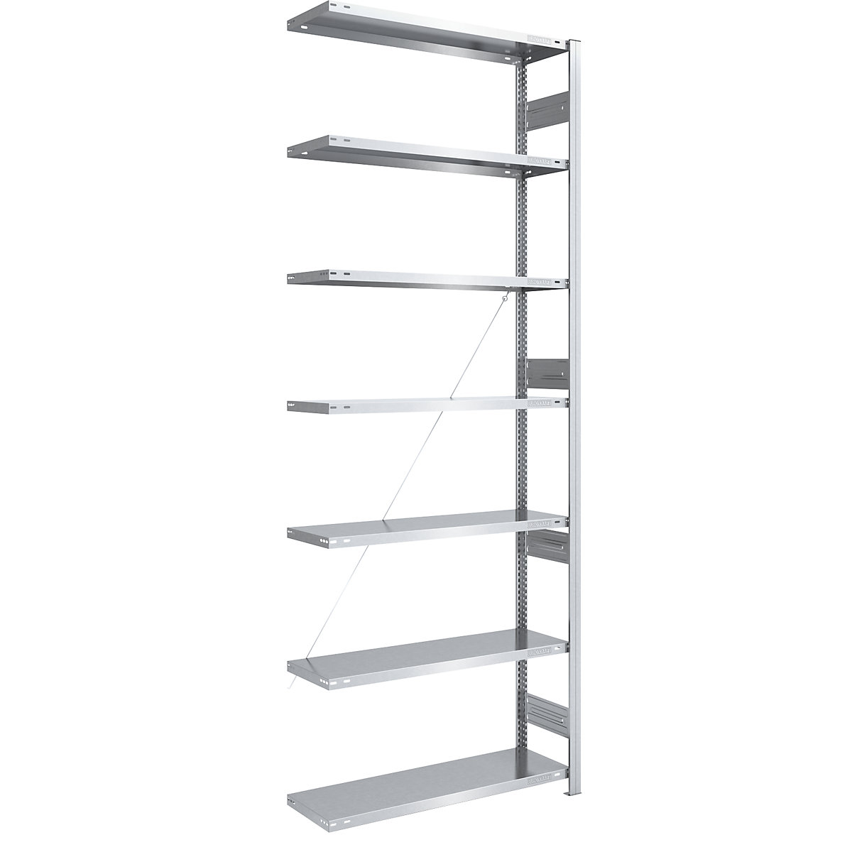 Estante de encaixar para cargas pesadas, galvanizada – eurokraft pro, altura da estante 3000 mm, estante adicional, LxP 1000 x 400 mm-0