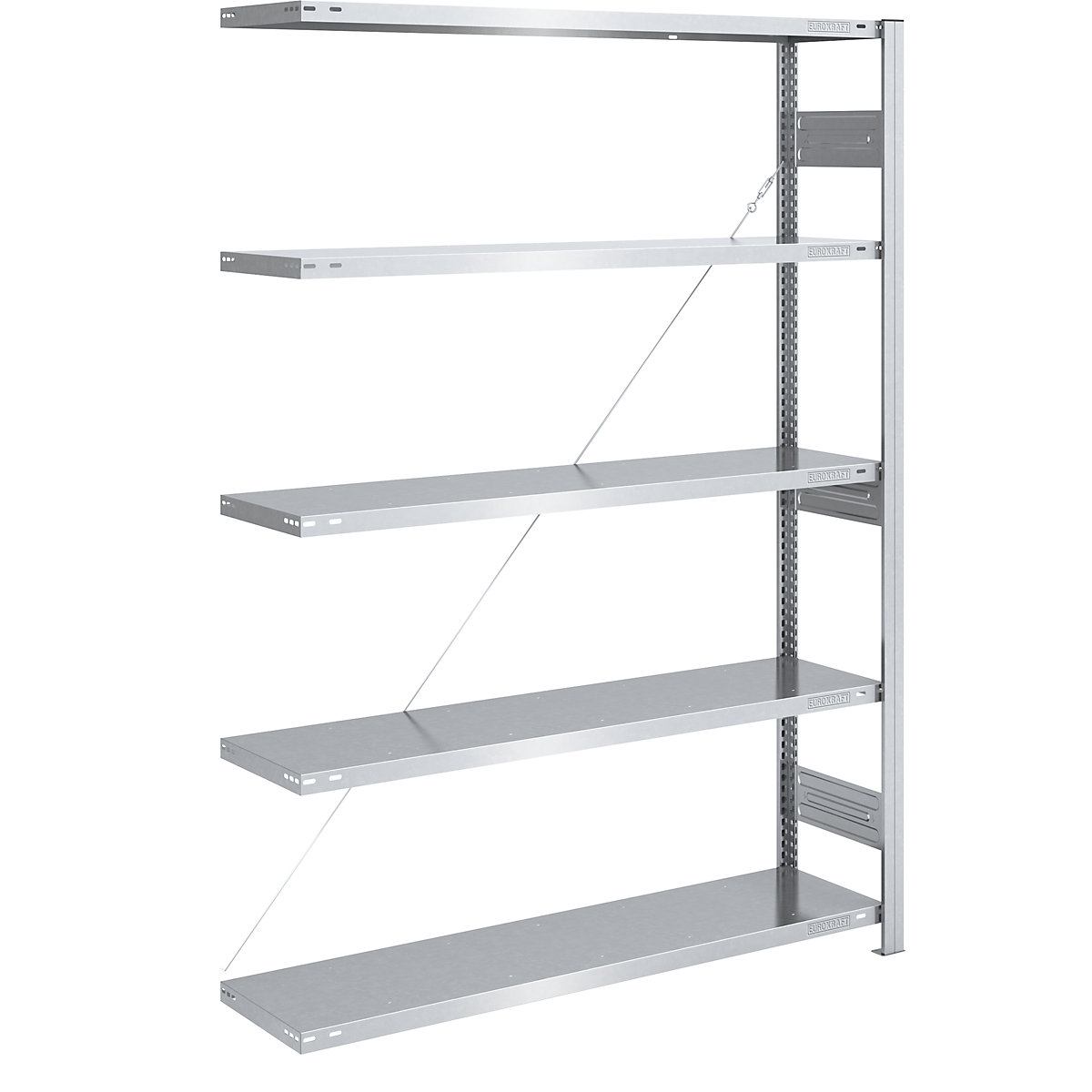 Estante de encaixar para cargas pesadas, galvanizada – eurokraft pro, altura da estante 2000 mm, estante adicional, LxP 1300 x 400 mm-0
