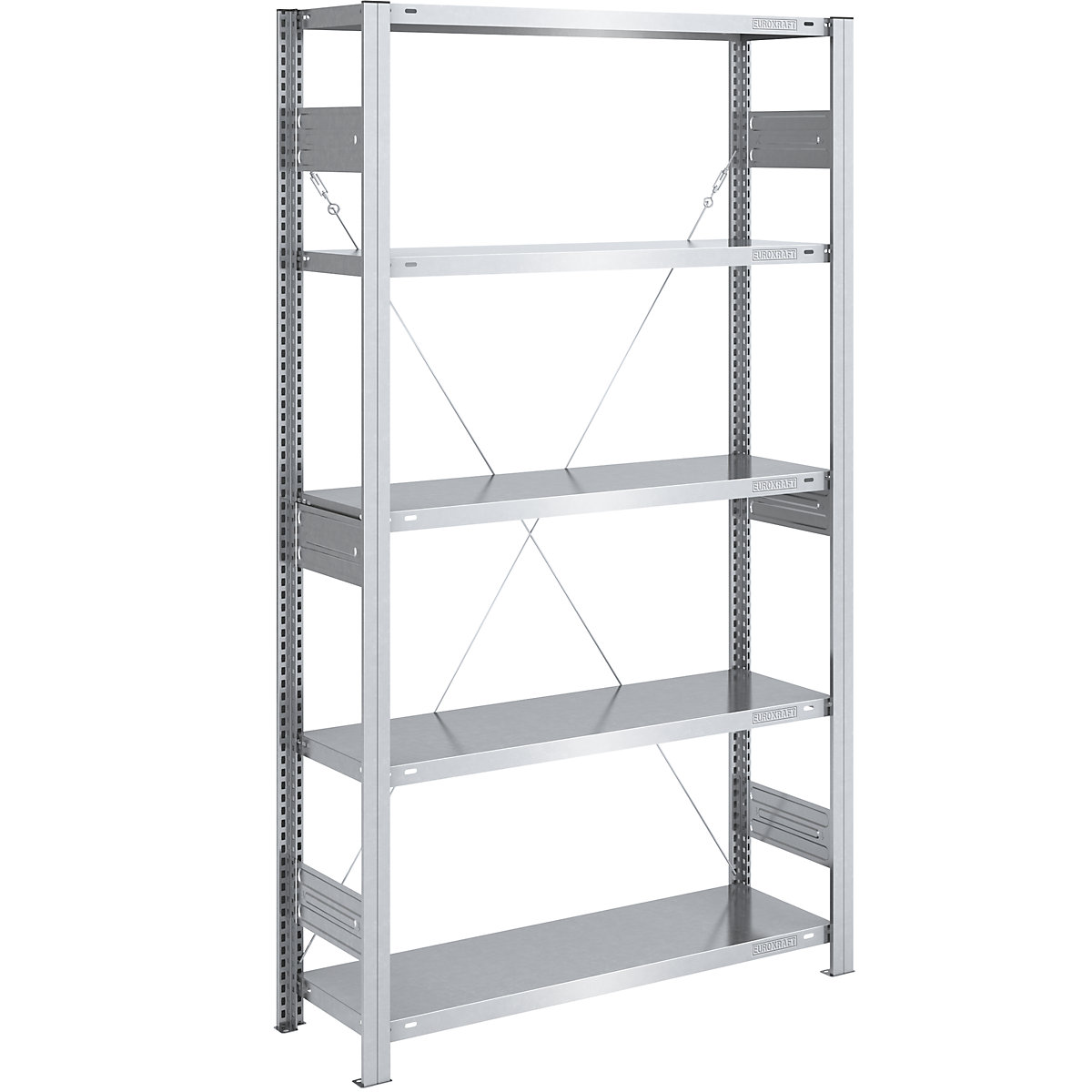 Estante de encaixar para cargas pesadas, galvanizada – eurokraft pro, altura da estante 2000 mm, estante base, LxP 1000 x 400 mm-0