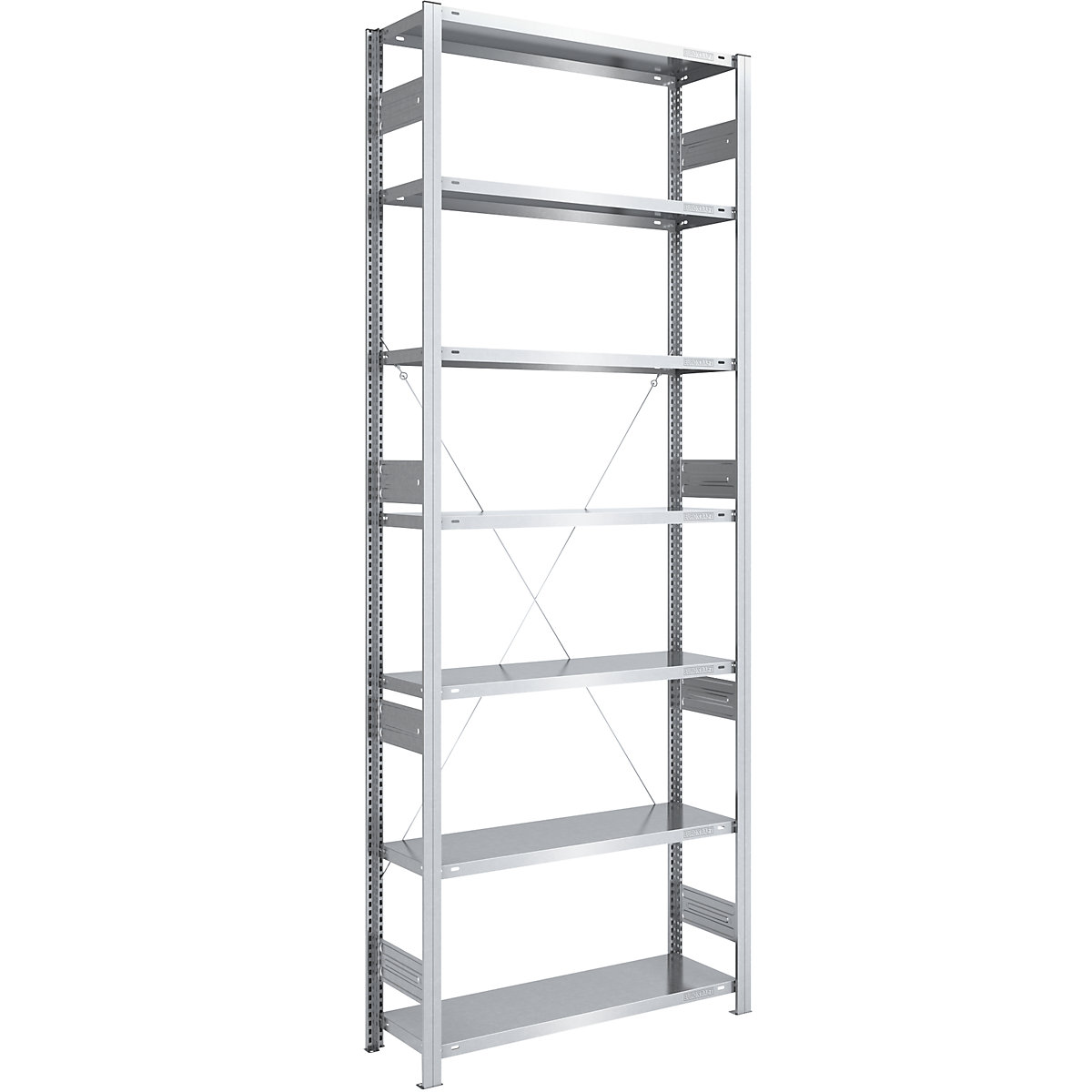 Estante de encaixar para cargas pesadas, galvanizada – eurokraft pro, altura da estante 3000 mm, estante base, LxP 1000 x 400 mm-0
