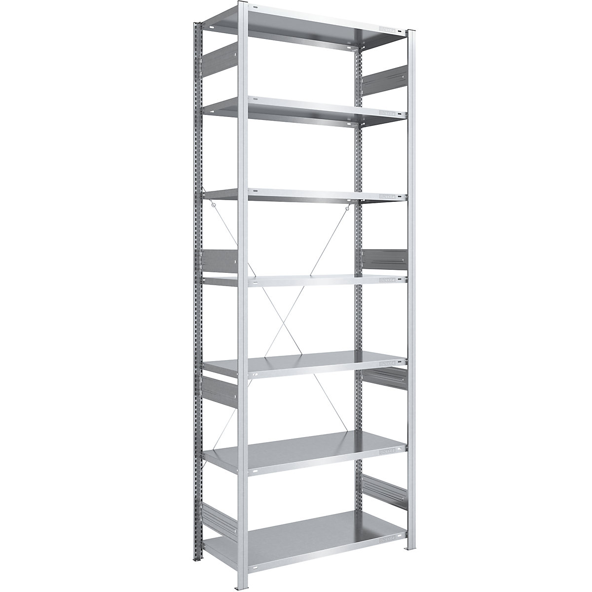 Estante de encaixar para cargas pesadas, galvanizada – eurokraft pro, altura da estante 3000 mm, estante base, LxP 1000 x 600 mm-0