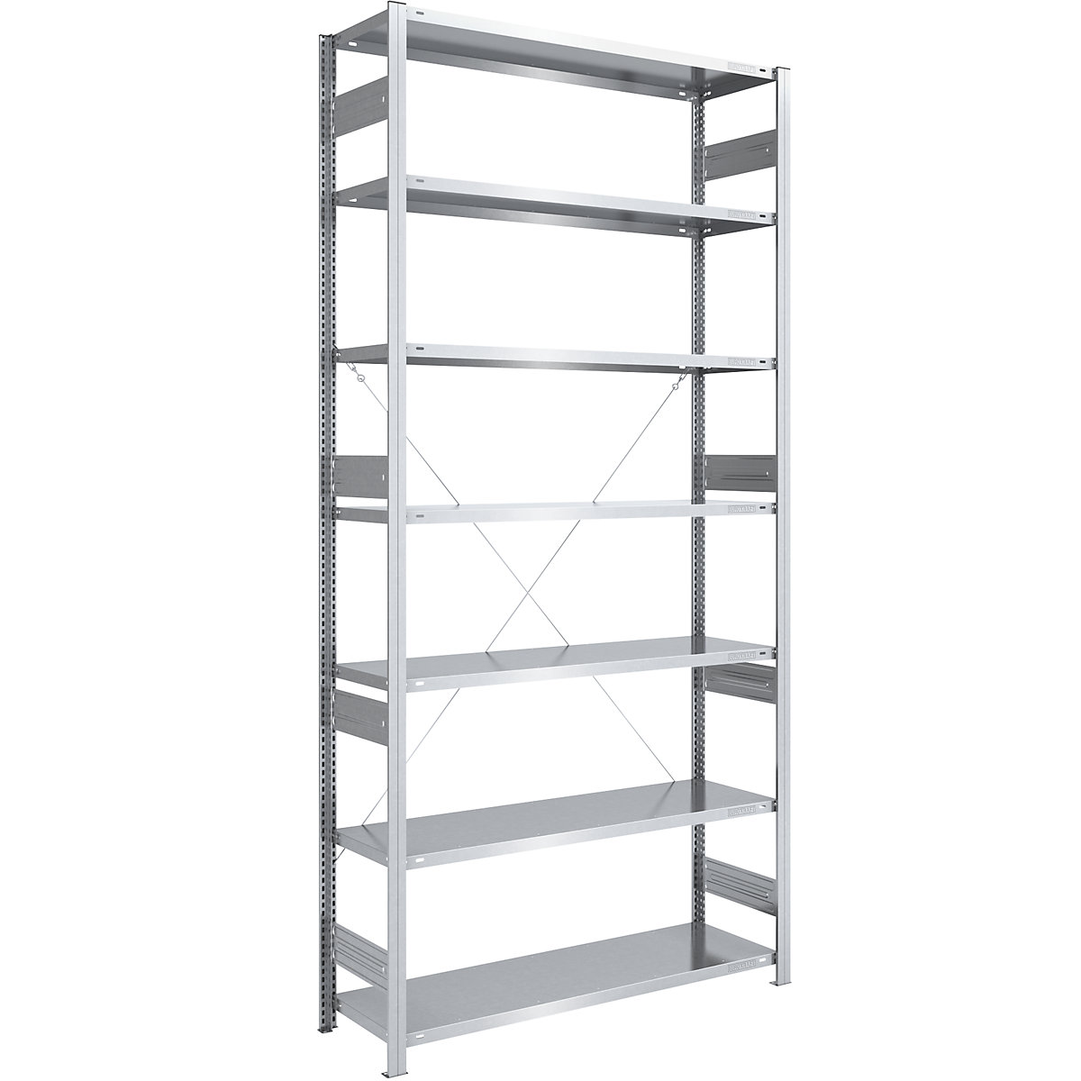 Estante de encaixar para cargas pesadas, galvanizada – eurokraft pro, altura da estante 3000 mm, estante base, LxP 1300 x 500 mm-0