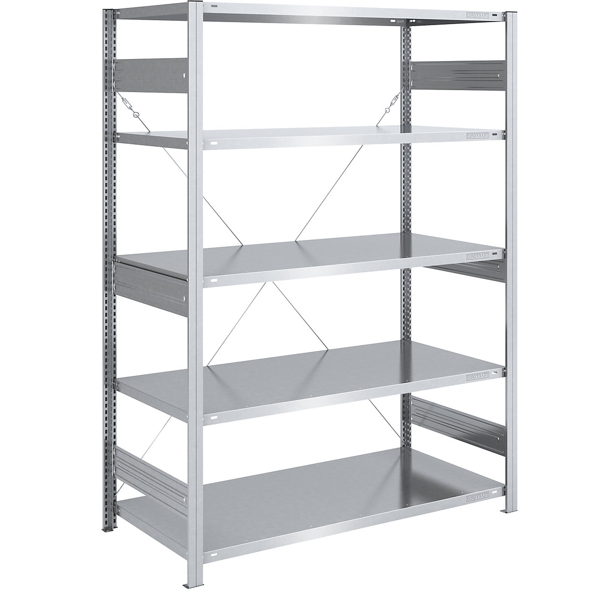 Estante de encaixar para cargas pesadas, galvanizada – eurokraft pro, altura da estante 2000 mm, estante base, LxP 1300 x 800 mm-0