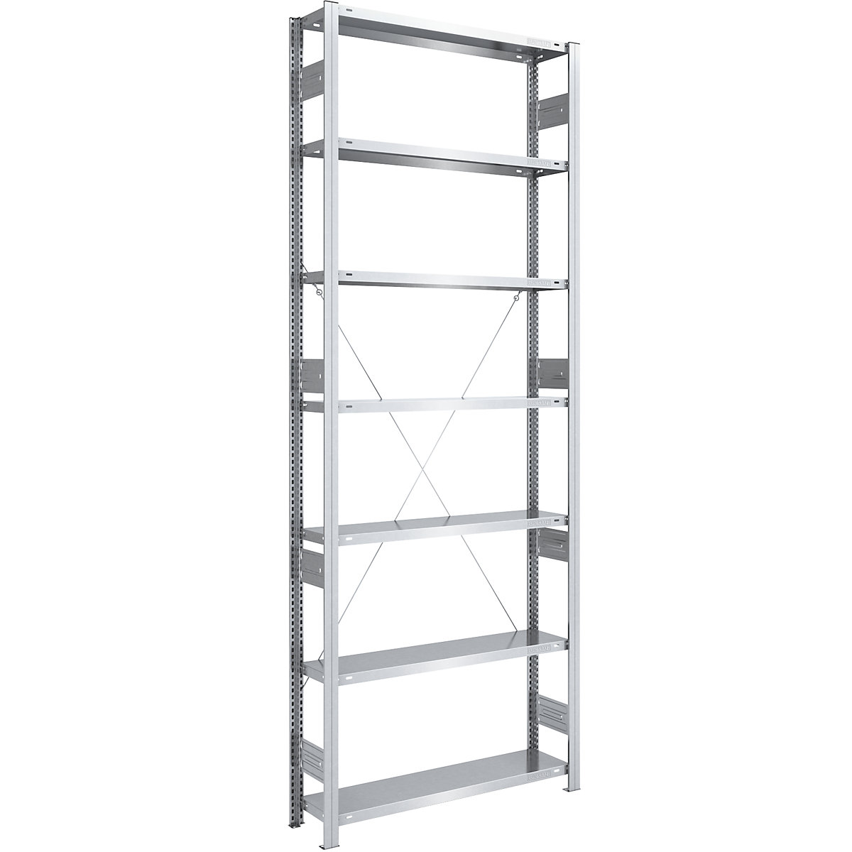 Estante de encaixar para cargas pesadas, galvanizada – eurokraft pro, altura da estante 3000 mm, estante base, LxP 1000 x 300 mm-0