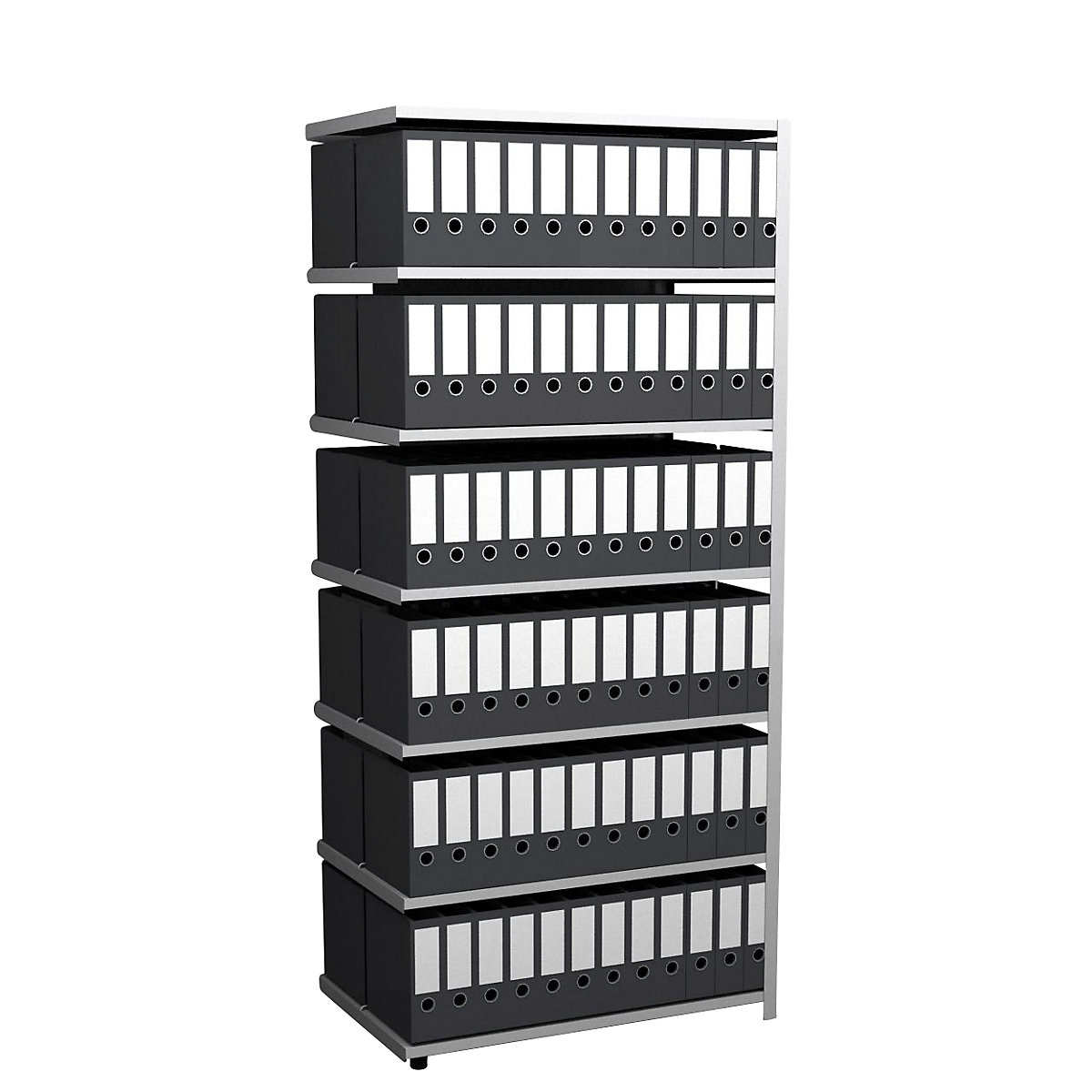 Estante de aparafusar para pastas de arquivo, galvanizada – hofe, altura da estante 2550 mm, de dois lados, estante básica, largura x profundidade 1000 x 600 mm-0