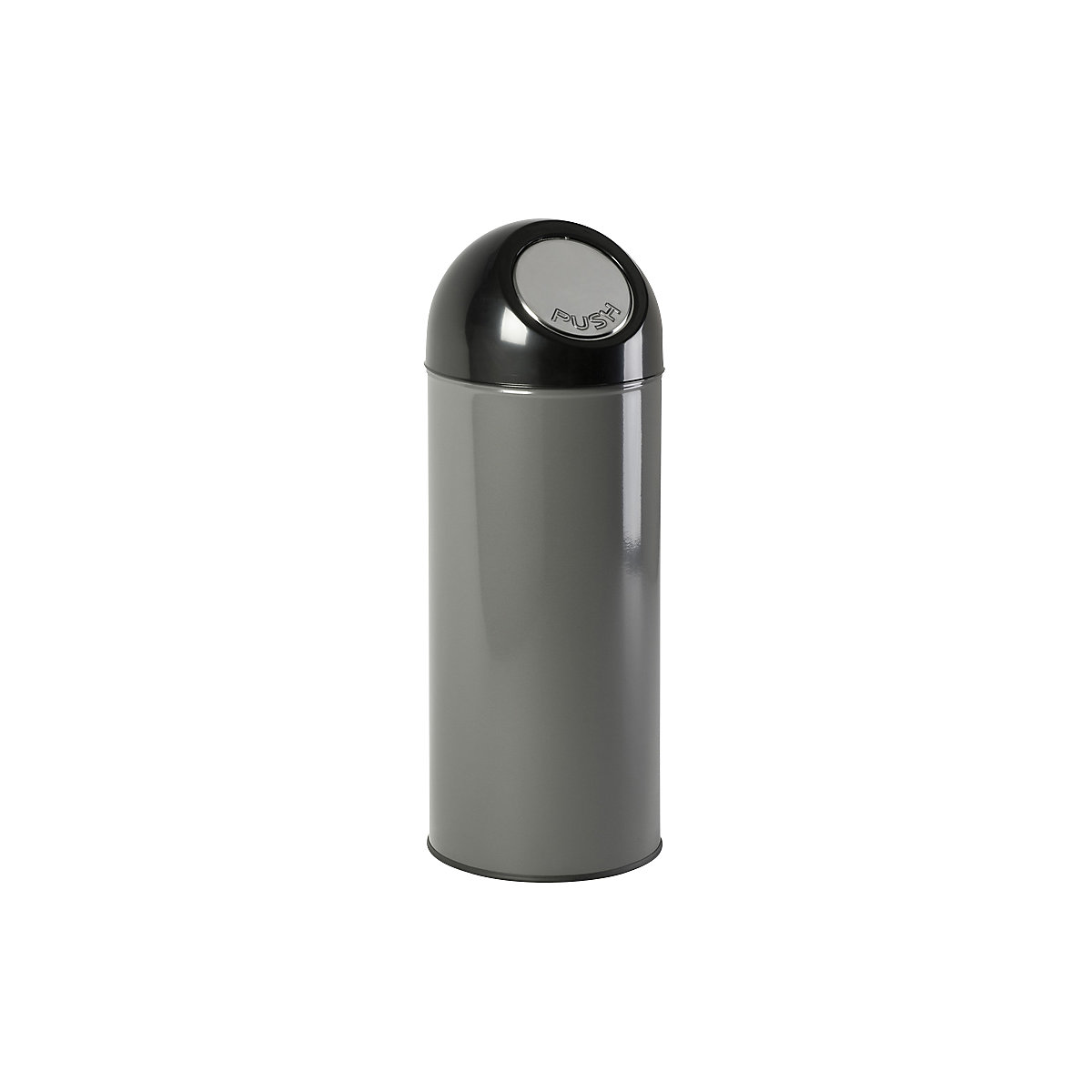 Cubo de basura con trampilla, acero, capacidad 55 l, recipiente interior galvanizado, gris-0