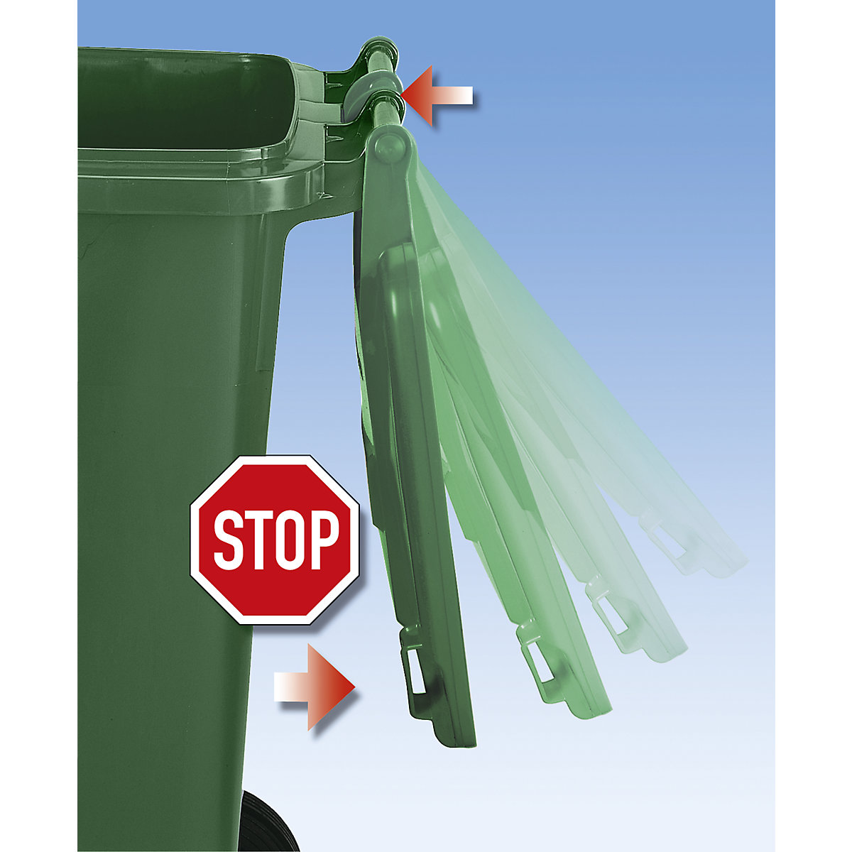 Contenedor de basura de plástico DIN EN 840 – eurokraft pro (Imagen del producto 3)-2