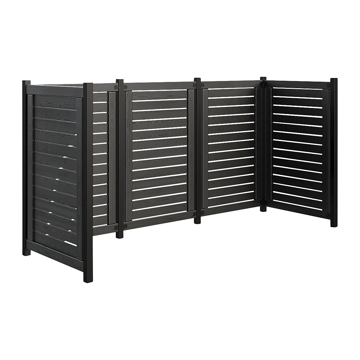 Paneles para camuflar contenedores de basura Lund, madera, L x A x H 2450 x 850 x 1240 mm-0