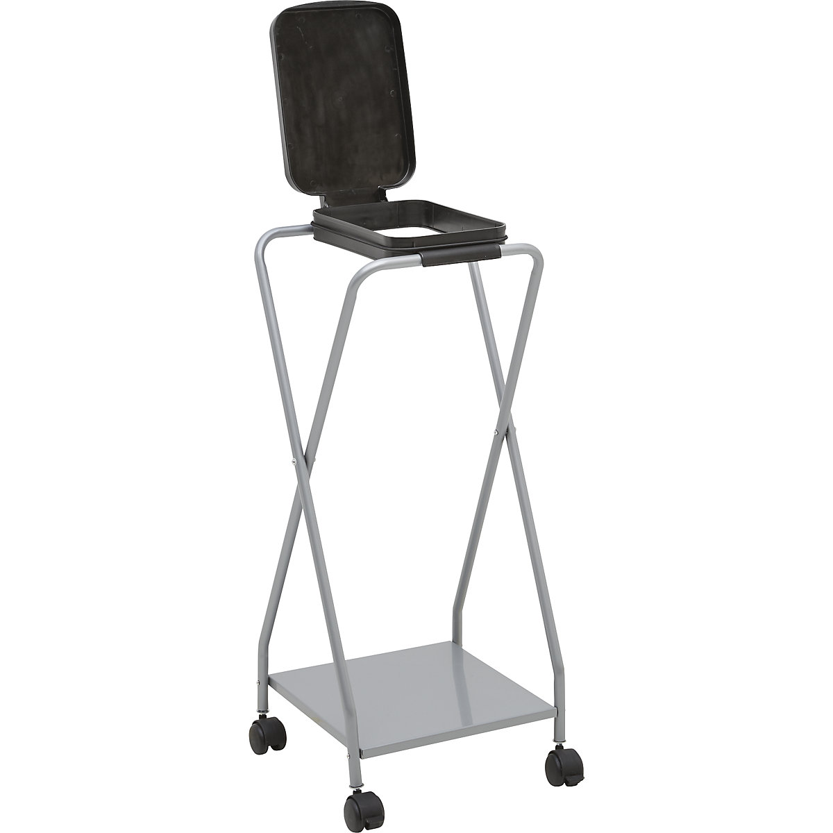 Soporte para bolsas de basura, de acero con tapa de plástico – eurokraft basic (Imagen del producto 2)-1