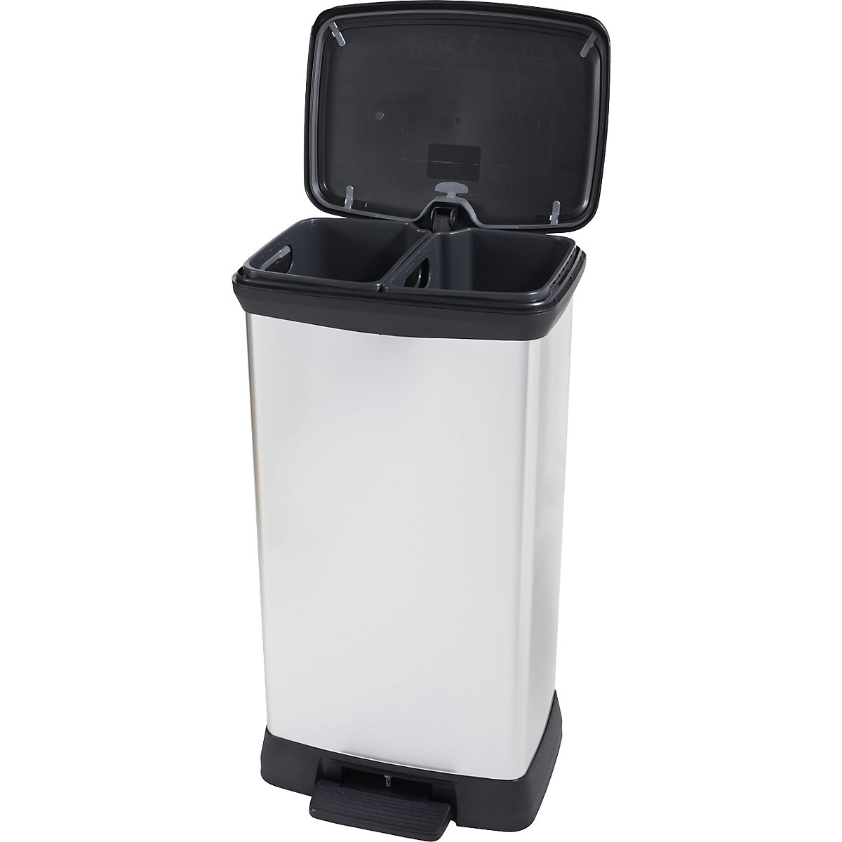 Coș de gunoi cu pedală DECOBIN, pătrat (Imagine produs 8)-7