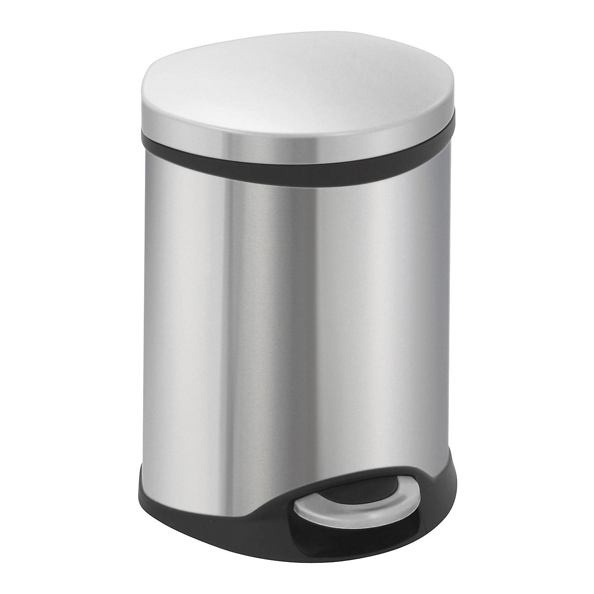Colector de deșeuri cu pedală, în formă de scoică – EKO, volum 6 l, î. x lăț. x ad. 314 x 238 x 235 mm, corp din inox-0