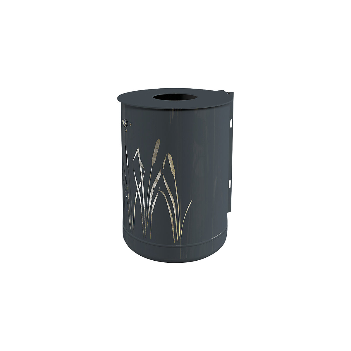 Coș de gunoi pentru exterior, 50 l, pentru prinderea pe perete și pe stâlp, gri antracit-0